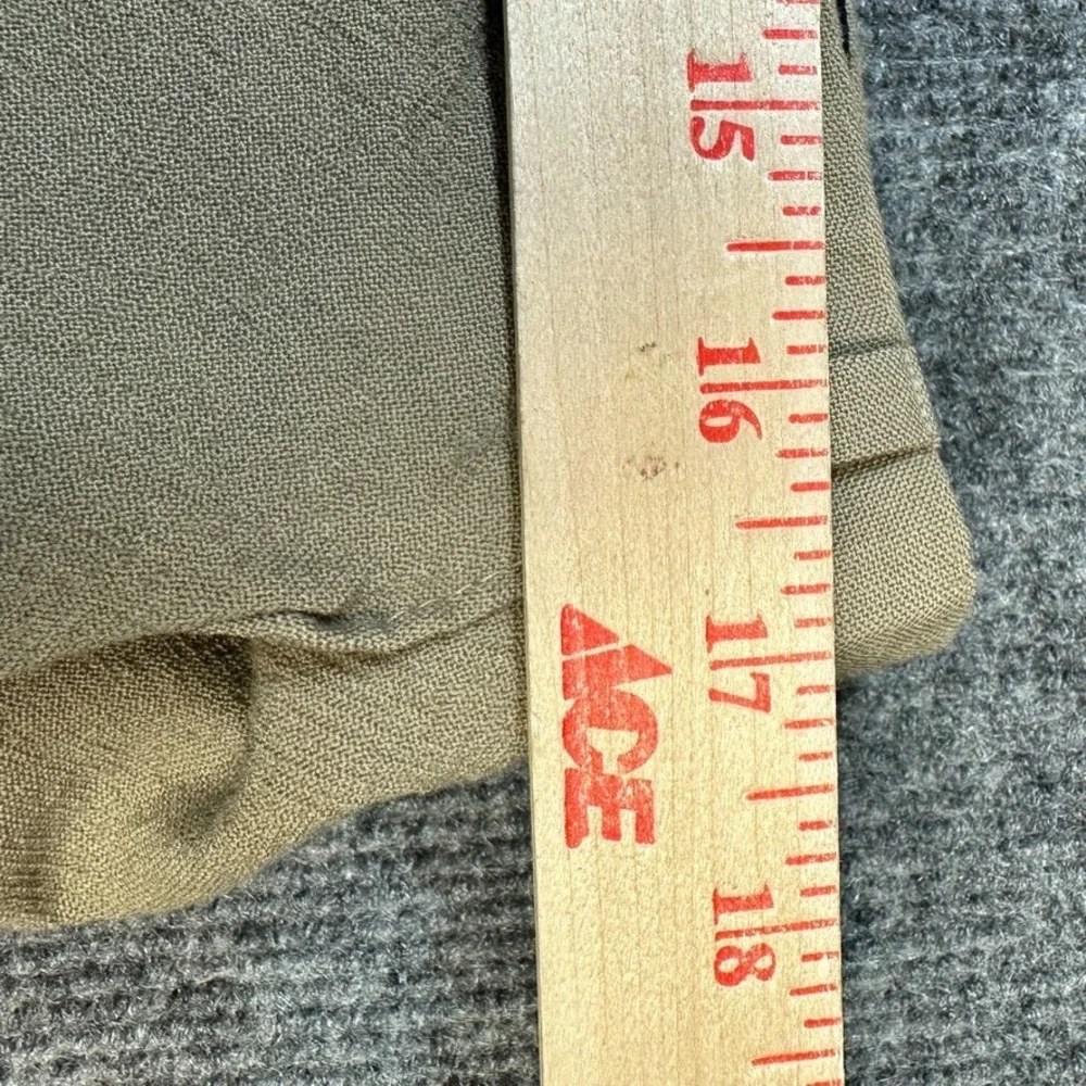 Chaps Ralph Lauren Mens Dress Pants Olive Tan Textured Tab Waist Trousers 33x25